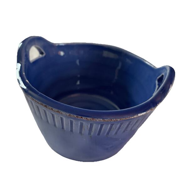 Ceramiche Alfa Ceramic Small Bowl Dessert Bowls with Handles Blue Made in Italy - Picture 3 of 8